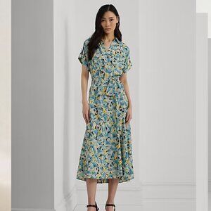 *NWT* Lauren Ralph Lauren Floral Belted Crepe Dress (Size 8 & 12 Available)